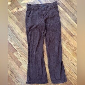 Brown ripped flared American eagle pants